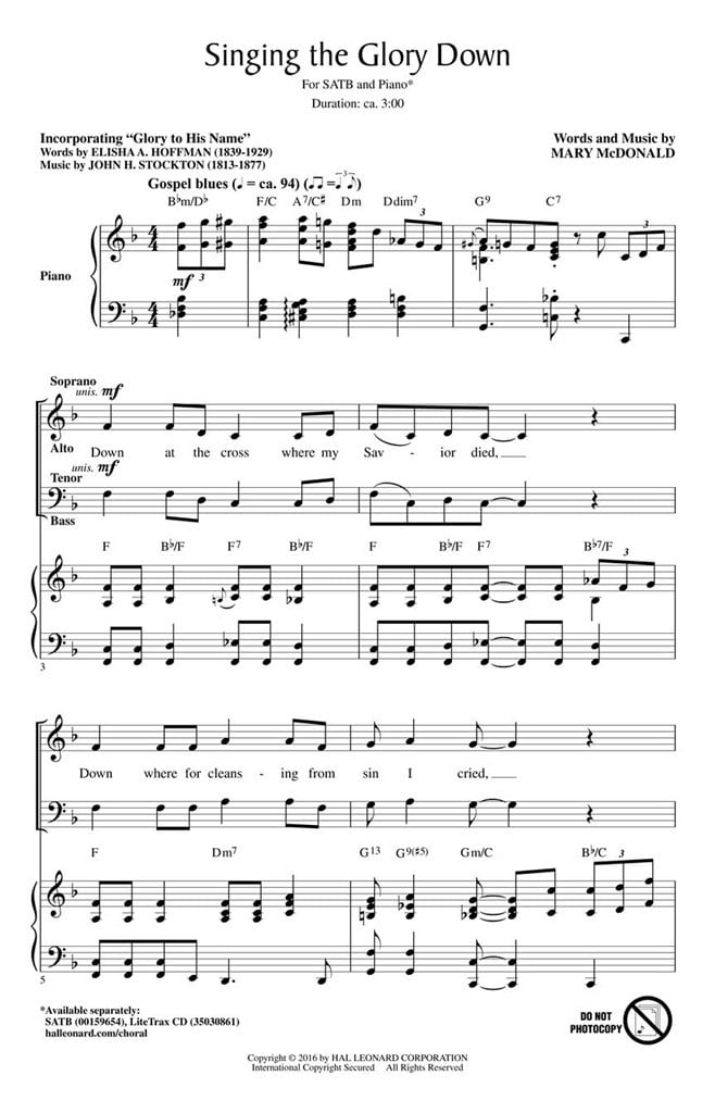 Singing the Glory Down